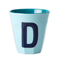 rice Melamine Cup with the Letter D - Mint - Medium - 250 ml