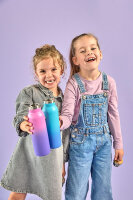Kinder Trinkflasche Edelstahl Doppelwandig 460 ml- Unique, Farbverlauf blau