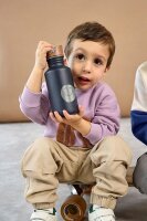 Kinder Trinkflasche Edelstahl - Little Gang, Smile blau