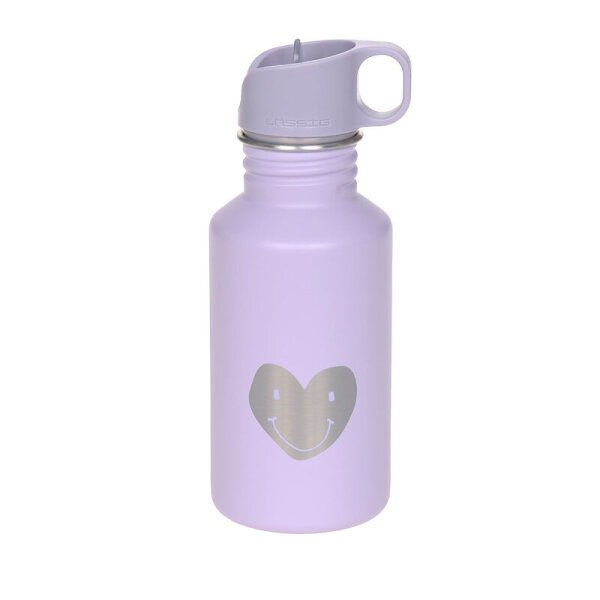 Kinder Trinkflasche Edelstahl - Little Gang, Herz lila