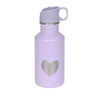 Kinder Trinkflasche Edelstahl - Little Gang, Herz lila