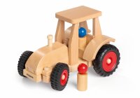 Schlepper, lenkbar, mit 2 Püppchen, Länge 26 cm
