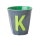 rice Melamine Cup with the Letter K - Dark Grey - Medium - 250 ml